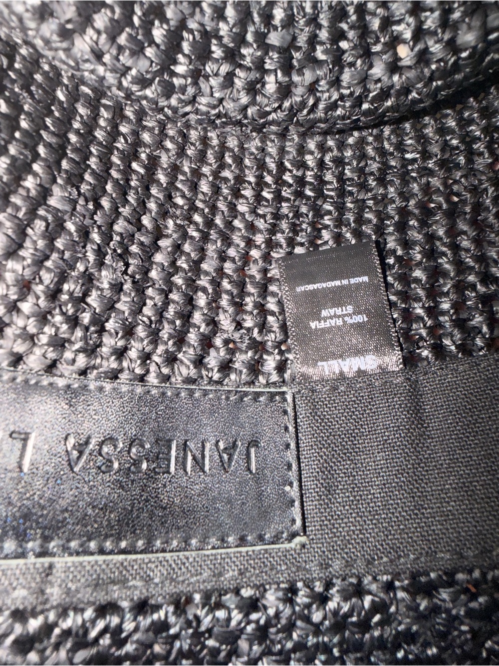 Janessa Leoné Felix Raffia Bucket Hat Black size S - Picture 4 of 4